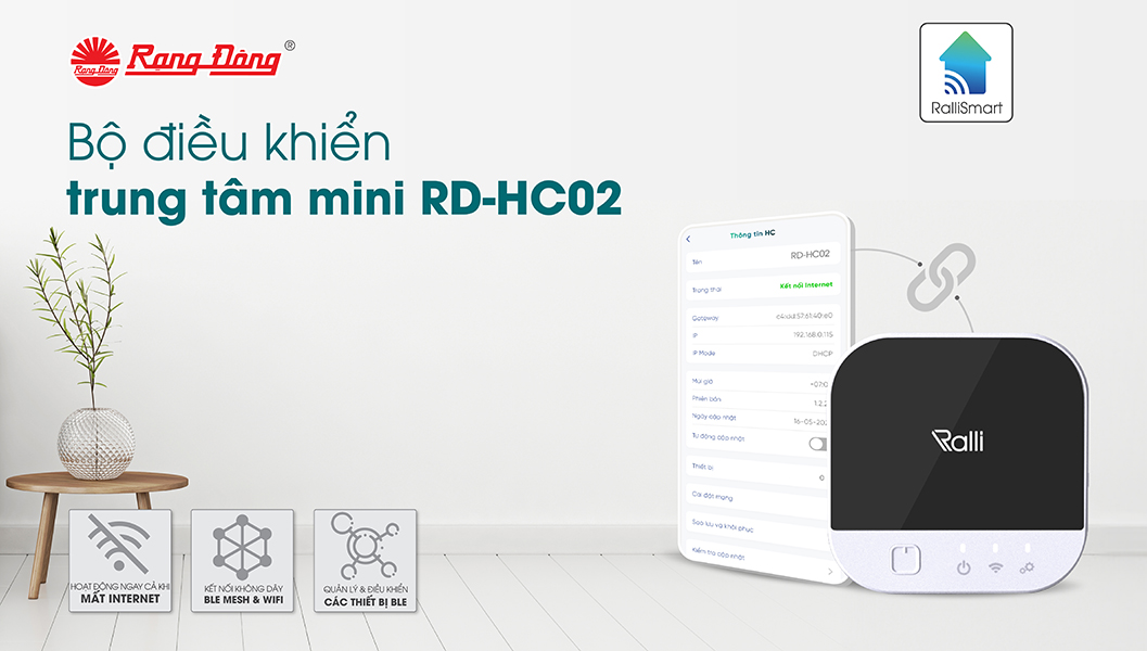 BỘ ĐIỀU KHIỂN TRUNG TÂM RD-HC02 CÔNG CỤ ĐẮC LỰC KIỂM SOÁT NHÀ THÔNG MINH